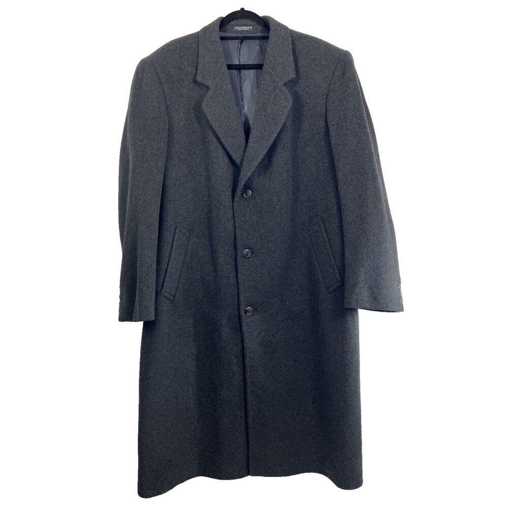 Silver Cloud Trench Cloud Long Wool Cashmere Blend Coat Size 46